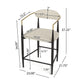 Set of 2 Modern Counter Stools with Iron Frame and Gold Accents, Chairs for Kitchen Island and Dining Room, 23" L x 22" W x 37.5" H, Beige