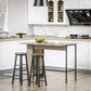 Counter Height Table with Drop Leaf, Extendable Bar Table with Adjustable Storage Shelf, Light Grey
