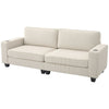 3-Seater Sofa with Cup Holders - Cream White