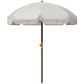 6.2' Beach Umbrella for Travel, Vent, Ruffles, Carry Bag, Portable Outdoor Umbrella for Garden, Light Grey