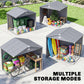 8' x 6' Plastic Garden Storage Shed with Latch Door, Vents, Sloped Roof, Dark Grey