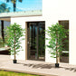 Set of 2 6ft Artificial Trees Ficus, Indoor Fake Plants with Pot, for Home Decor
