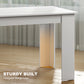 63" Kitchen Table for 4-6 People, Dining Table with Wood Effect for Dining Room, White