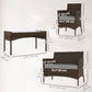 4 Pieces Wicker Outdoor Balcony Furniture Set Rattan Patio Furniture Set with Loveseat Chairs Glass Coffee Table Grey