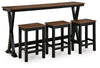 Wildenauer - Rectangular Dining Room Counter Table Set (Set of 4) - Brown / Black