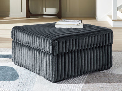Midnight-Madness - Oversized Accent Ottoman - Gunmetal