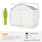 8' x 4' Galvanized Outdoor Storage Shed, Garden Shed with Adjustable Shelves, Double Sliding Doors and Vents