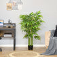 4.6FT Artificial Bamboo Tree Faux Decorative Plant in Nursery Pot for Indoor Décor