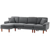 L-Shaped Sectional Sofa with Reversible Chaise - Dark Grey