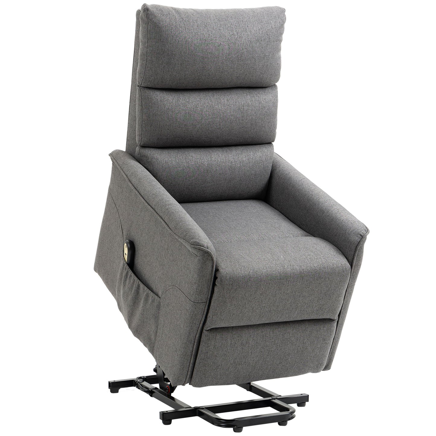 Lift Chair for Elderly, Power Chair Recliner with Remote Control, Side Pockets for Living Room, Dark Grey