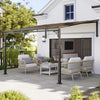 11' x 10' Outdoor Pergola, Wall Mounted Hardtop Lean-to Gazebo with Polycarbonate Roof and Metal-Aluminium Frame