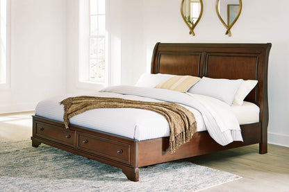 Trellington - Brown - King Sleigh Storage Bed - Forward Furniture