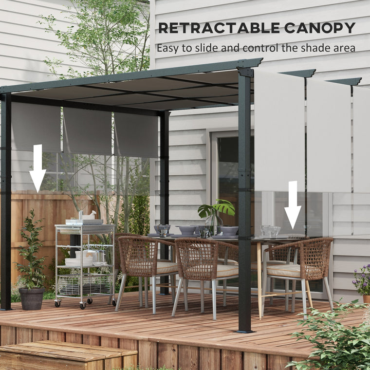 Metal Pergola with Retractable Canopy