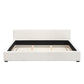 King Upholstered Wide-Edge Bed with 12 Wooden Slats, Breathable Fabric, Solid Bed Frame with 6 Support Legs, 87.5'' L x 83'' W x 27.5'' H, Beige