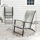 Set of 2 Folding Lawn Chairs, Outdoor Folding Chairs with Armrests, High Backrest for Backyard Balcony, Grey