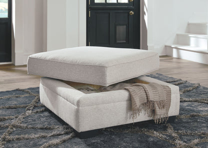 Dellara - 6 Pc. - Right Arm Facing Corner Chaise 5 Pc Sectional, Ottoman - Chalk