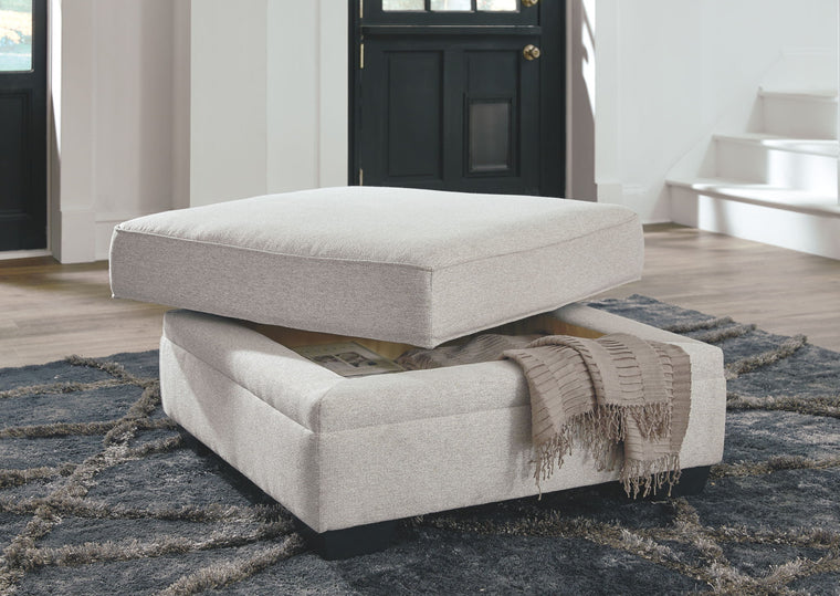 Dellara - 6 Pc. - Right Arm Facing Corner Chaise 5 Pc Sectional, Ottoman - Chalk
