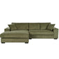 Large Corner Sectional Sofa with Extra-Thick Cushions, Comfortable Upholstered Couch for Living Room, 111.5" L x 59" W x 32" H, Green