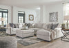 Dellara - 6 Pc. - Right Arm Facing Corner Chaise 5 Pc Sectional, Ottoman - Chalk