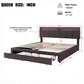 Queen Size Hydraulic Storage Bed with Remote-Controlled LED Headboard, Solid Bed Frame with Reinforced Leg, 84'' L x 61.5'' W x 39'' H, Grey