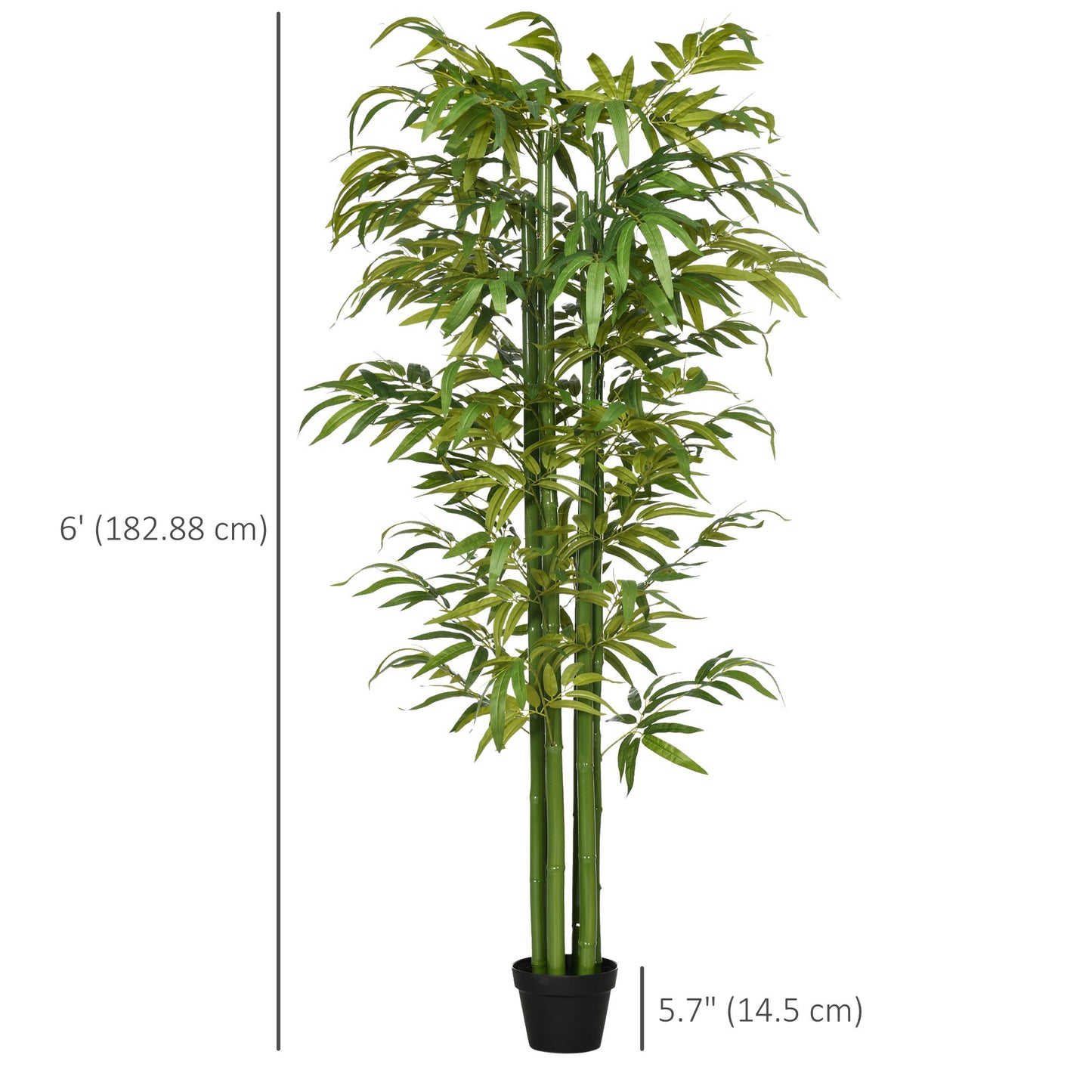 6 FT Artificial Tree Bamboo Tree Fake Plants in Pot for Home Office Living Room Decor, Green