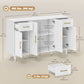 55" Buffet Cabinet with Soft-Close Doors and Drawers - White