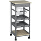 Rolling Kitchen Island Cart with Drawer - Grey