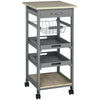 Rolling Kitchen Island Cart with Drawer - Grey