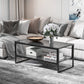 2-Tier Coffee Table with Storage Shelf - Black
