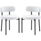 Set of 2 Berber Fleece Dining Chairs - Cream White