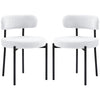 Set of 2 Berber Fleece Dining Chairs - Cream White