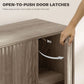Buffet Cabinet with Storage, Modern Fluted Sideboard with Adjustable Shelves for Dining Room Living Room, Light Grey