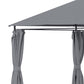 13'x 10' Soft-top Steel Patio Gazebo Canopy Party Tent with 6 Removable Curtains and Drainage Holes, Grey