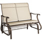 2-Person Outdoor Glider Chair, Patio Glider Rocking Chair with Mesh Seat and Backrest, Steel Frame for Outdoor, Backyard, Khaki