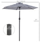 Patio Sun Umbrella, Outdoor Parasol with 6 Ribs, Blue Stripes