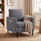 Upholstered Accent Armchair with Side Pockets - Dark Grey