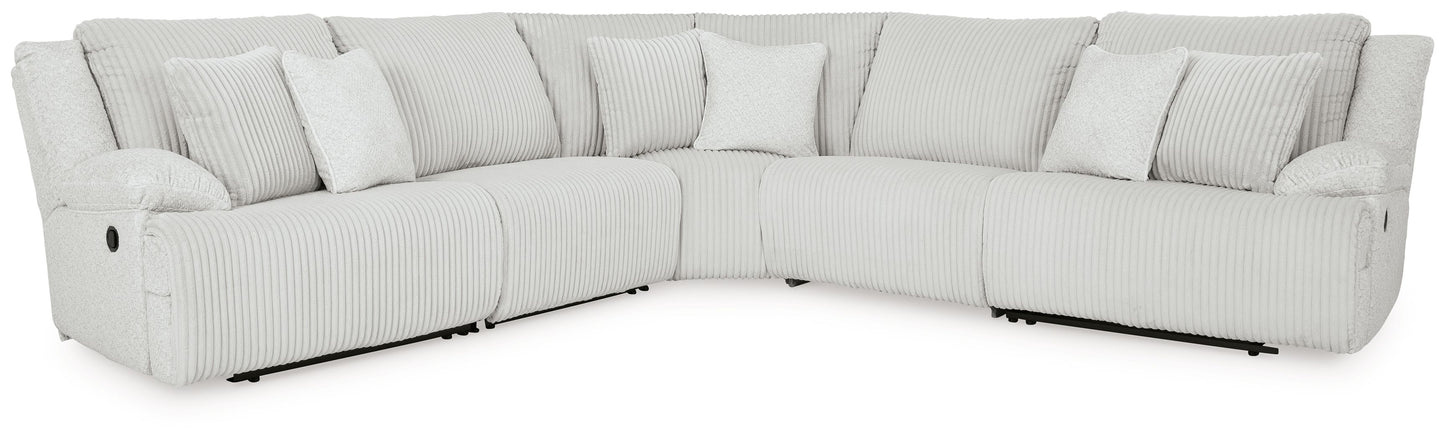 Top Tier - Alloy - 5-Piece Reclining Sectional - Fabric