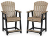 Fairen Trail - Barstool (Set of 2) - Black / Driftwood