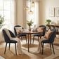 Modern Dining Chairs Set of 4, Upholstered Dining Room Chairs with Metal Legs, Shell Backrest, Padded Seat, Black