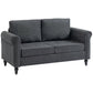Vintage Chenille Loveseat with Rolled Arms - Dark Grey