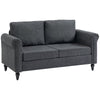 Vintage Chenille Loveseat with Rolled Arms - Dark Grey