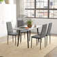 Set of 4 Modern Style Dining Chairs, Button Tufted High Back Side Chairs with Upholstered Seat, Steel Legs for Living Room, Kitchen, Study, Bedroom, Grey