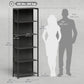5-Tier Bookshelf with LED Lights - Black