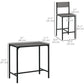3-Piece Counter Height Bar Table Set with 2 Stools - Grey