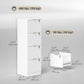 4-Drawer Fluted Filing Cabinet with Lock - White