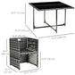 5 Pieces Wicker Patio Dining Set Outdoor Furniture Set with Removable Cushions, Glass Top Dining Table, PE Rattan Conversation Set for Garden Poolside Backyard, Grey