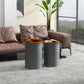Set of 2 Round Nesting Tables with Storage - Grey