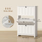 Slim Shoe Cabinet with 3 Flip Drawers, Shoe Storage Cabinet with Adjustable Shelves for Entryway, Holds 18 Pairs, White