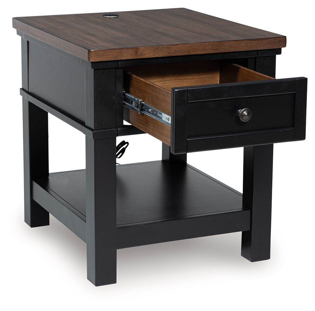 Wildenauer - Brown / Black - Rectangular End Table - Forward Furniture