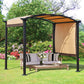 10' x 8' Outdoor Retractable Canopy Pergola Steel Frame Patio Pergola Shelter Sun Shade with Arc Roof, Beige